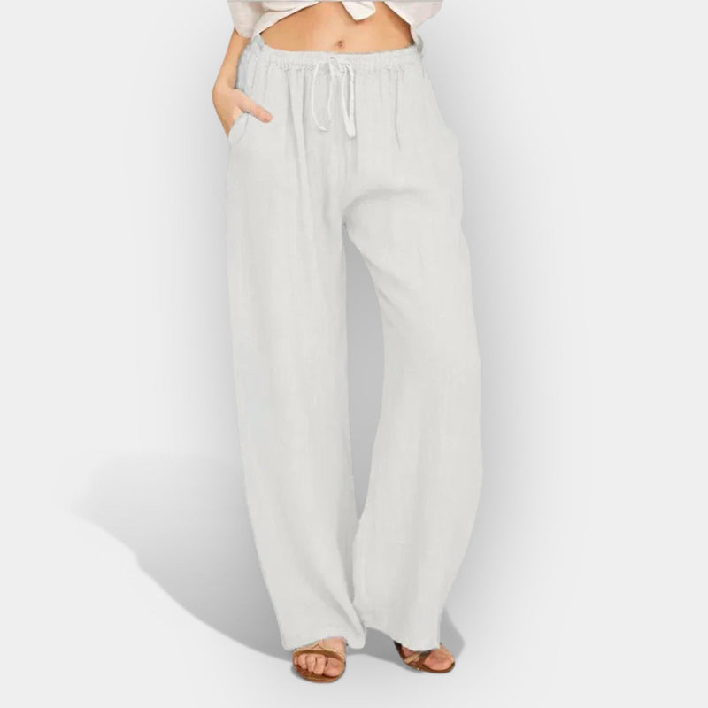 Pantalones aireados de lino de verano