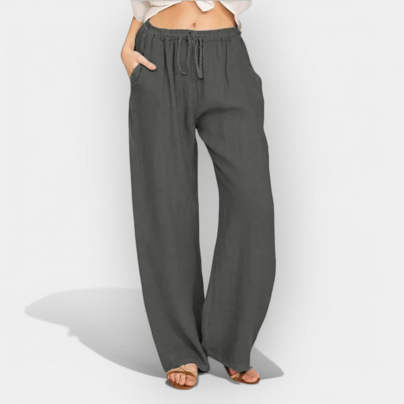 Pantalones aireados de lino de verano