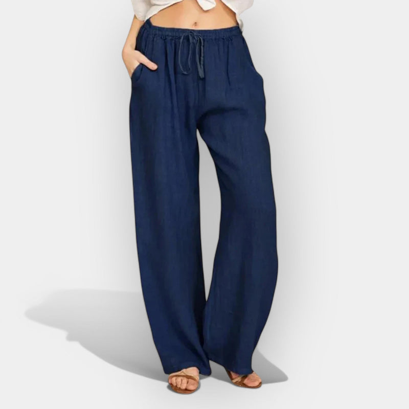 Pantalones aireados de lino de verano