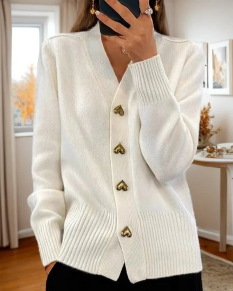 Chasie | Elegante cárdigan con botones de corazón