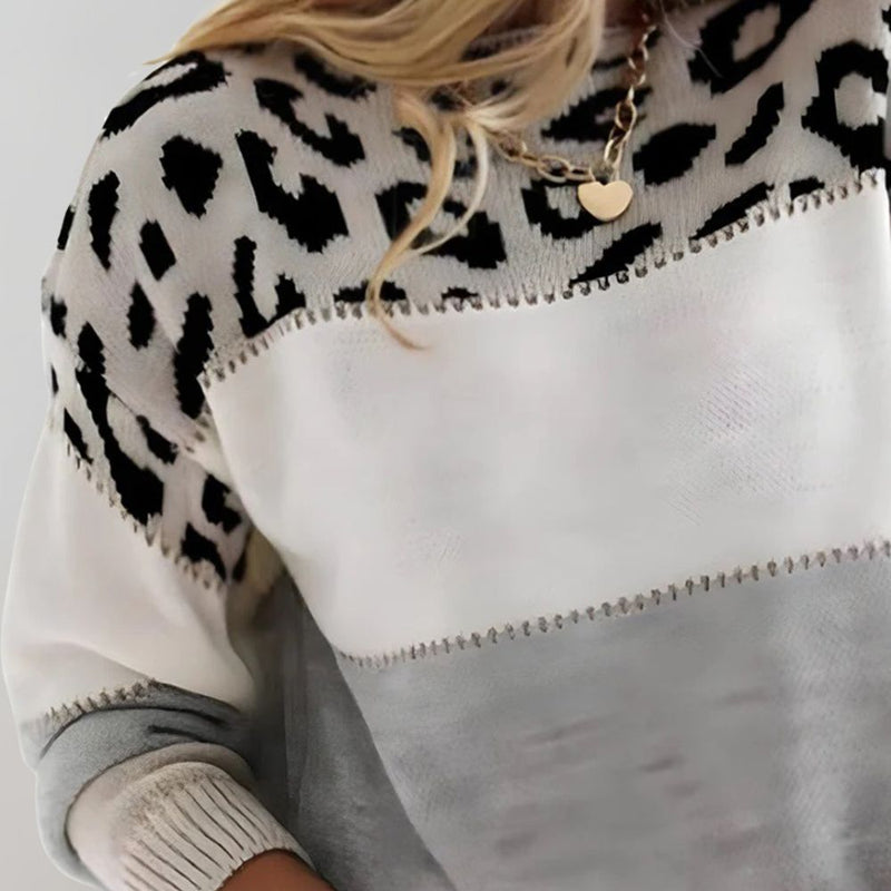 Pascaline | Suéter casual con estampado de leopardo