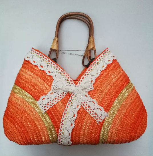Ellie™ - Bolso tote tejido con detalles hechos a mano
