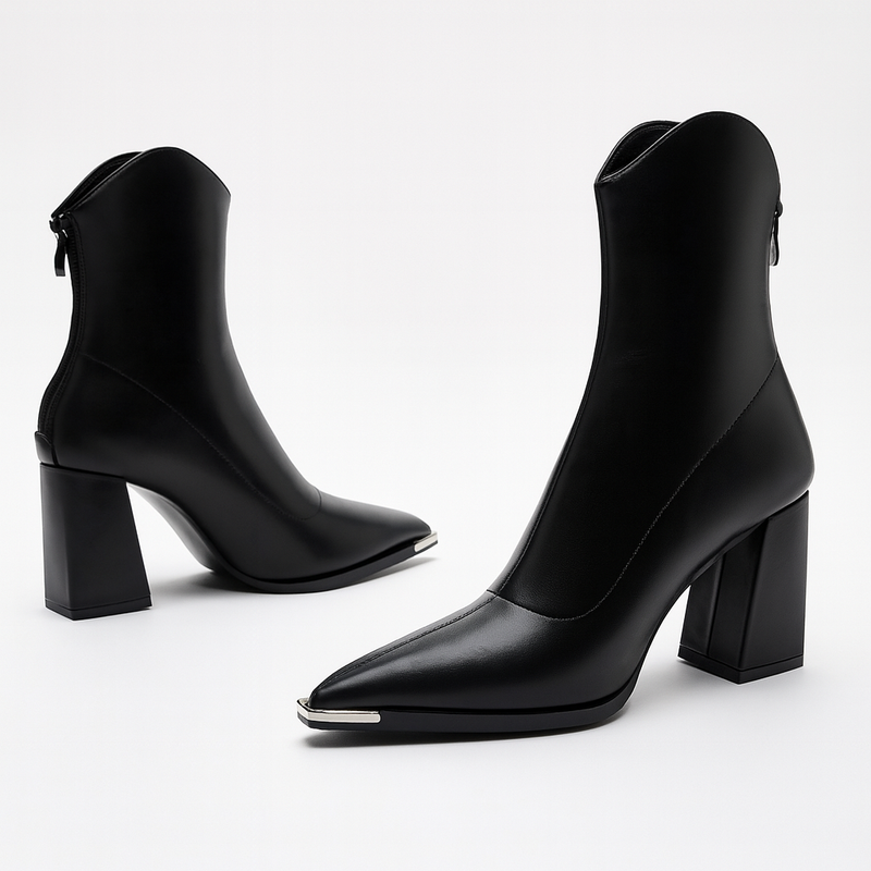 Celeste | Botas con punta cromada