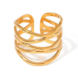 Anillo de sirena dorado ajustable
