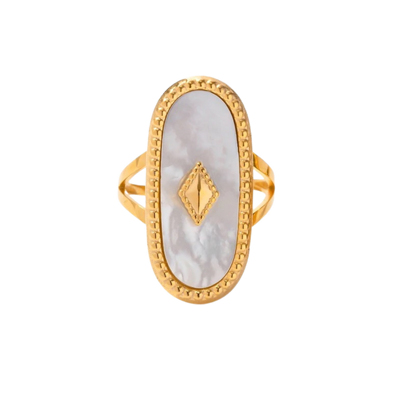 Anillo de oro con aura de opalina ajustable