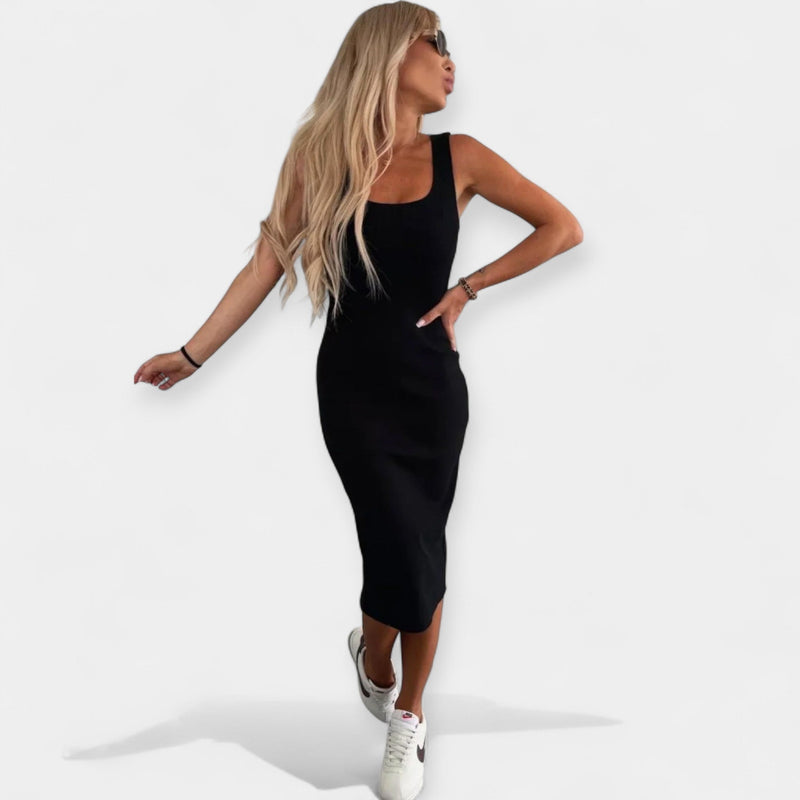 Conjunto de vestido midi con chaqueta bomber