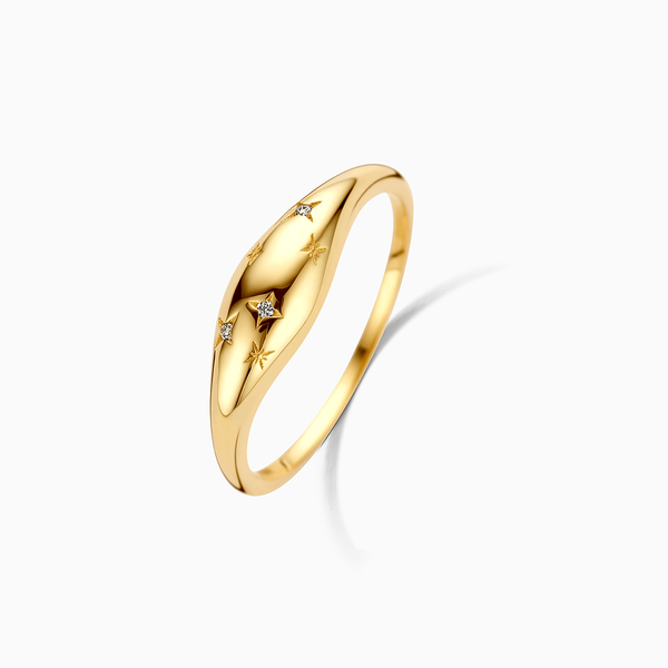 Anillo de diamantes en forma de cúpula | Oro