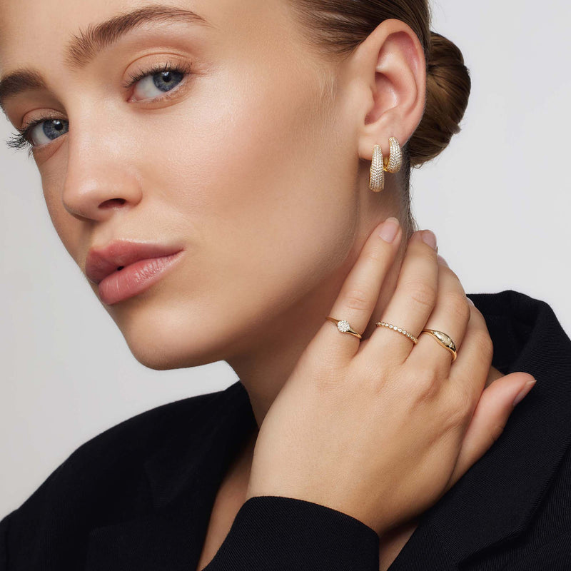 Anillo de diamantes en forma de cúpula | Oro