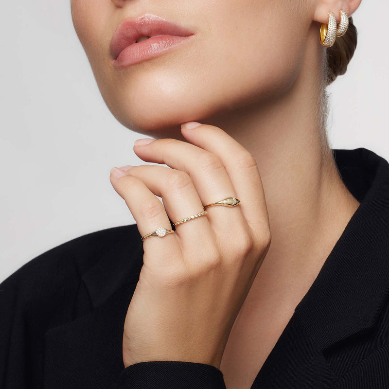 Anillo de diamantes en forma de cúpula | Oro