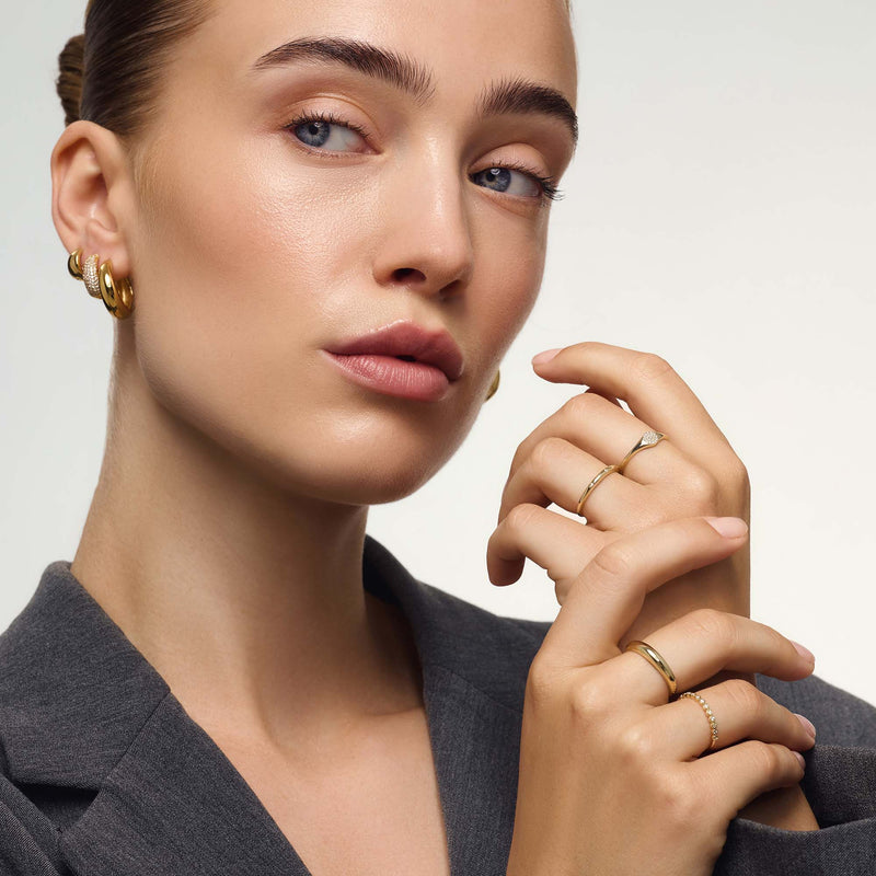 Anillo de burbuja de diamantes | Oro
