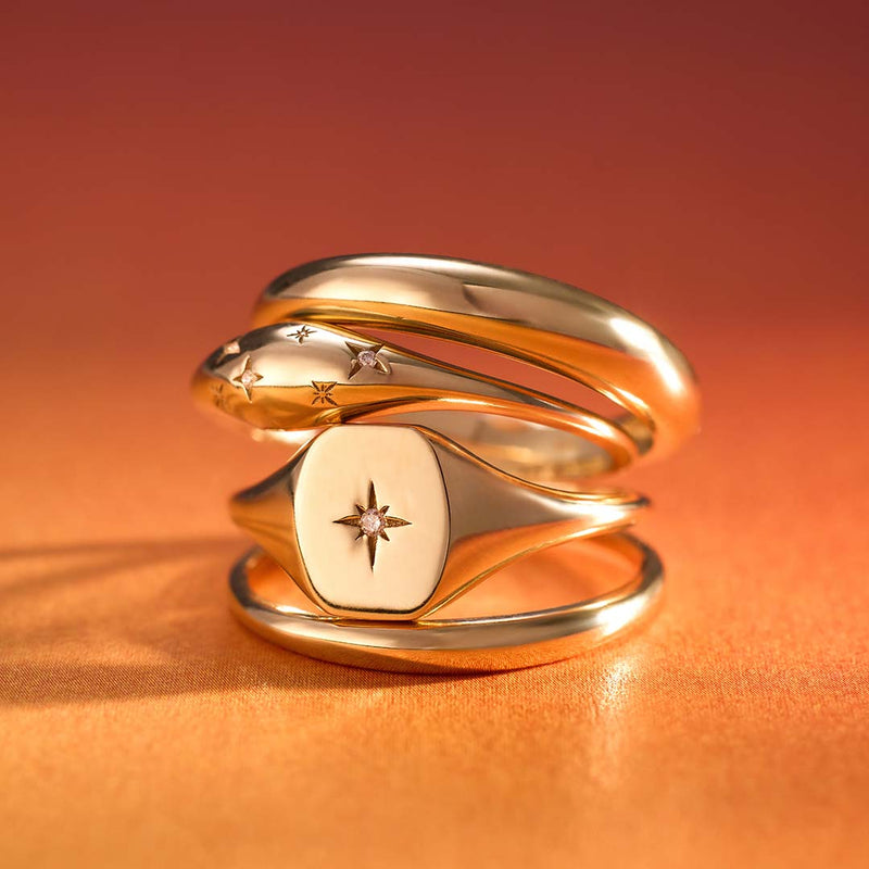 Anillo de diamantes en forma de cúpula | Oro