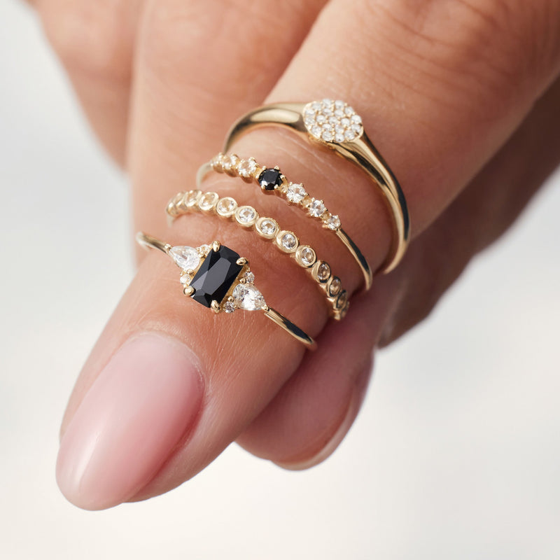 Anillo de burbuja de diamantes | Oro
