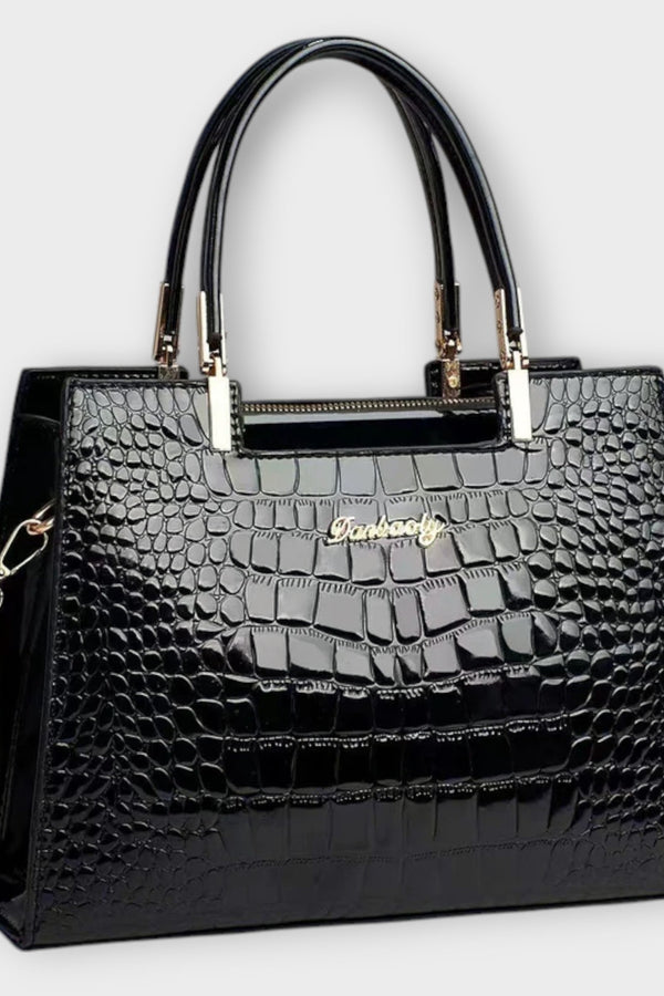 Bolso de cocodrilo brillante hecho a mano
