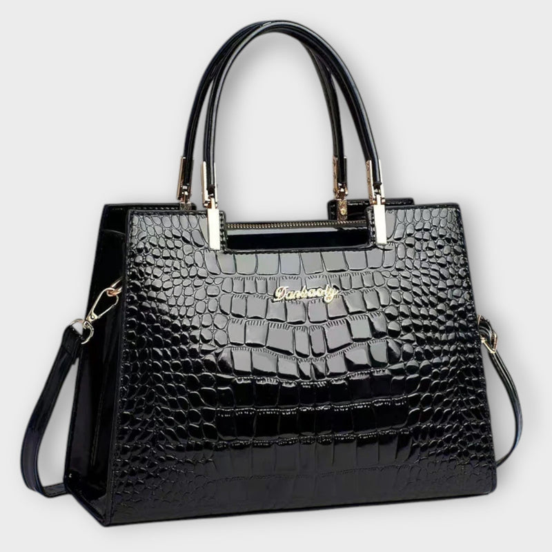 Bolso de cocodrilo brillante hecho a mano