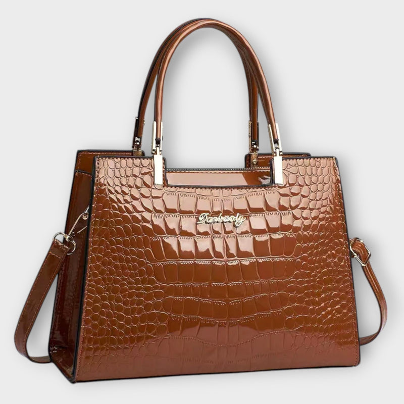 Bolso de cocodrilo brillante hecho a mano