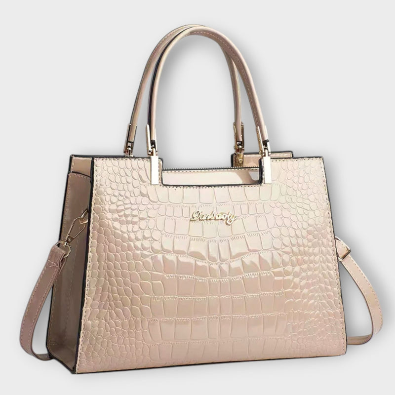 Bolso de cocodrilo brillante hecho a mano