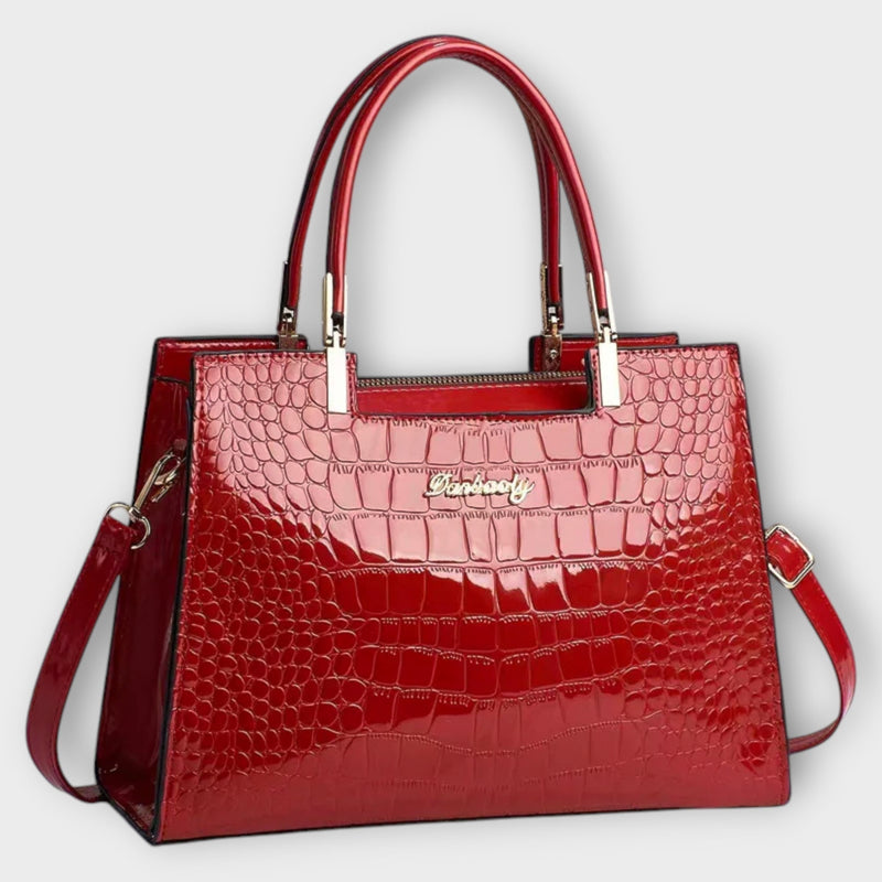 Bolso de cocodrilo brillante hecho a mano