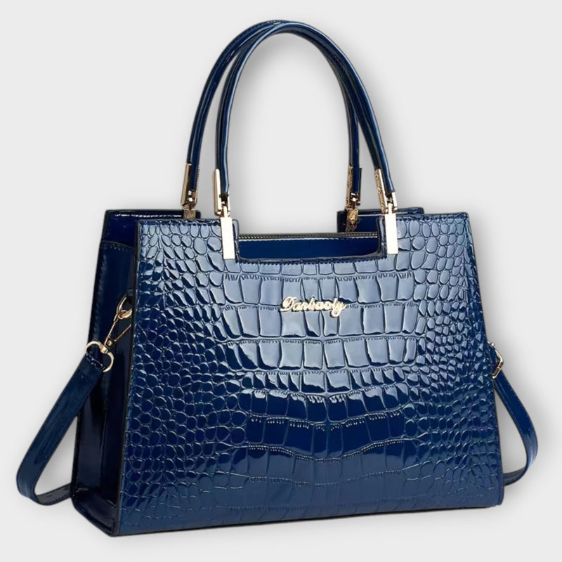 Bolso de cocodrilo brillante hecho a mano