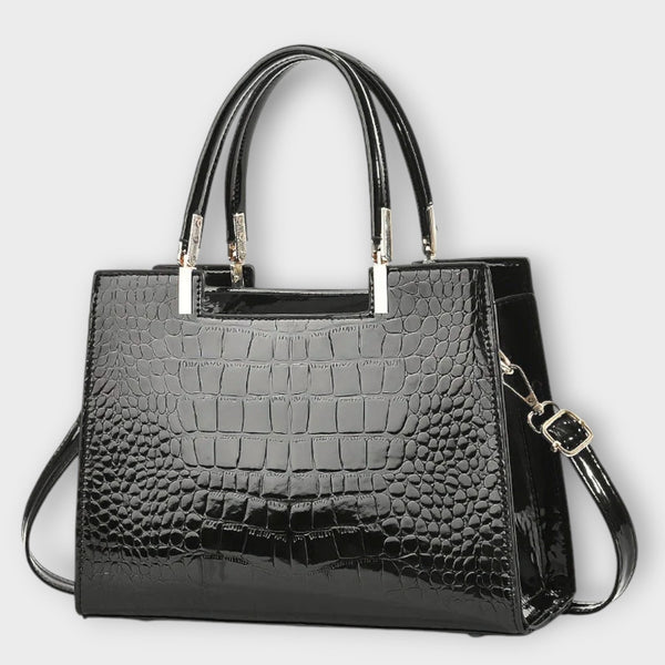 Bolso de cocodrilo brillante hecho a mano
