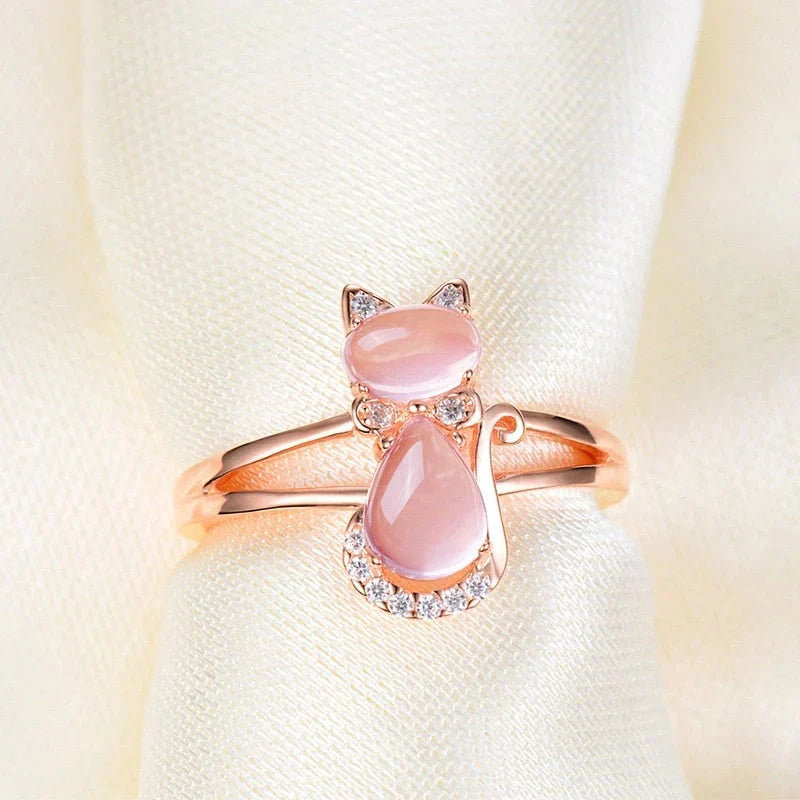 Anillo de gato en oro rosa | Oro rosa