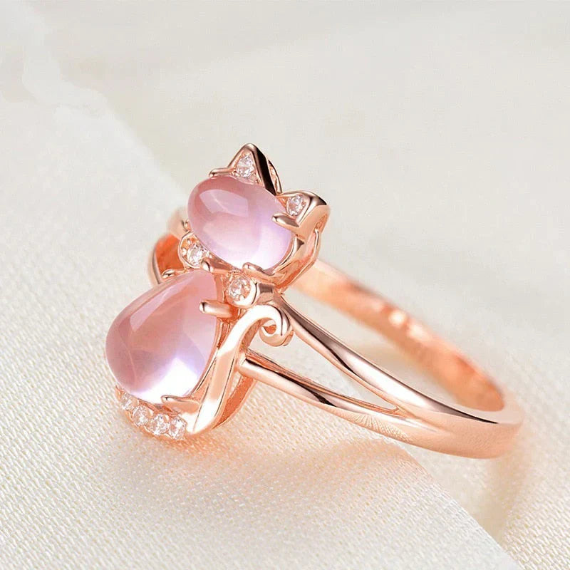 Anillo de gato en oro rosa | Oro rosa