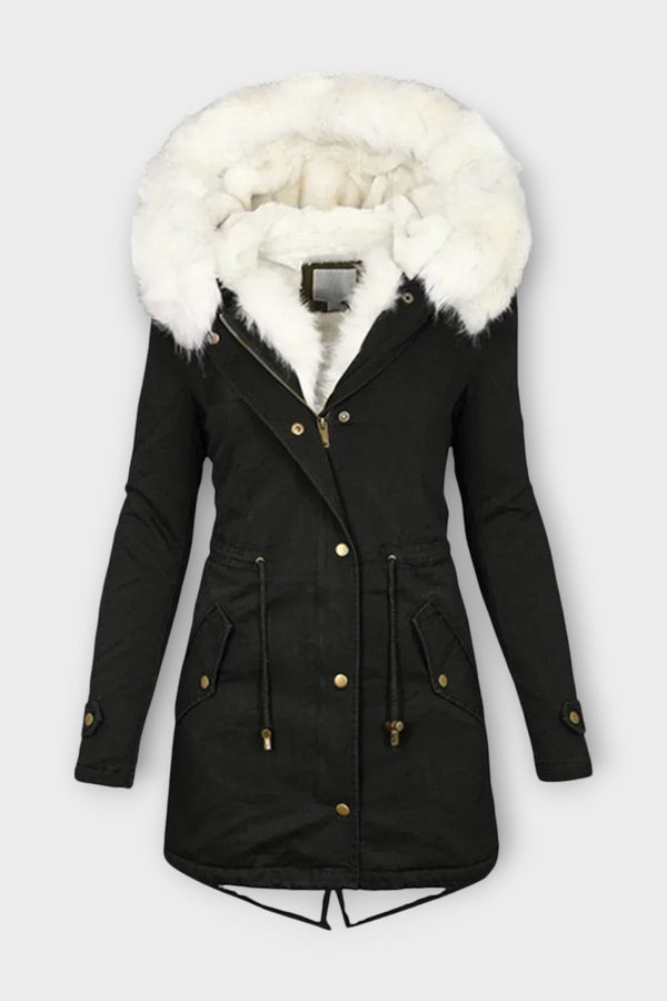 Ivara - Chaqueta de invierno impermeable y forrada de piel 