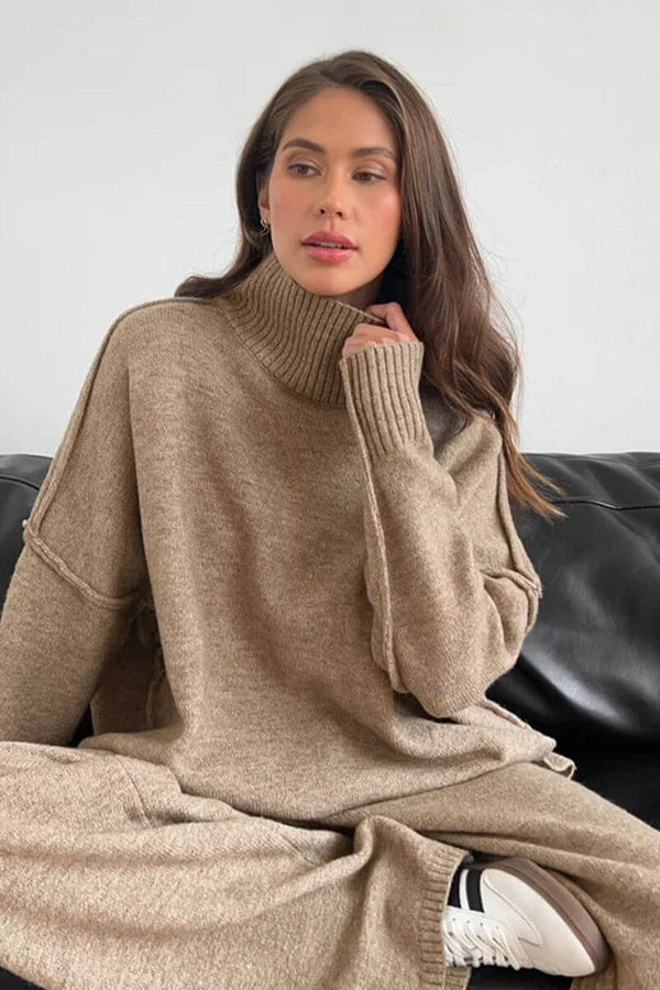 Stella - Conjunto de pantalones holgados de punto 