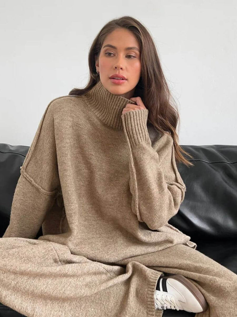 Stella - Conjunto de pantalones holgados de punto 