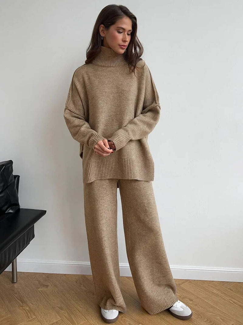 Stella - Conjunto de pantalones holgados de punto 