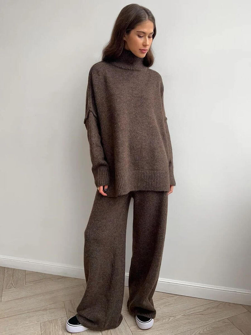 Stella - Conjunto de pantalones holgados de punto 