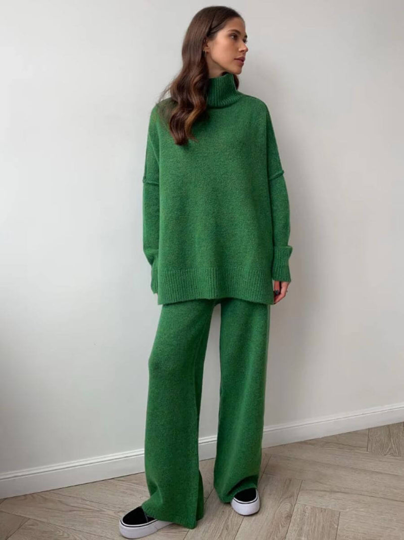 Stella - Conjunto de pantalones holgados de punto 