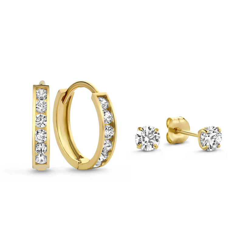 Juego de pendientes de piedra Dara Brillane | Oro
