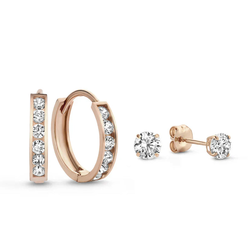 Juego de pendientes de piedra Dara Brillane | Oro