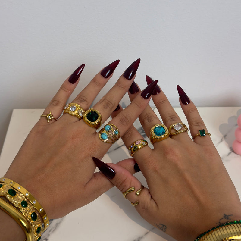 Anillo de paleta de oro