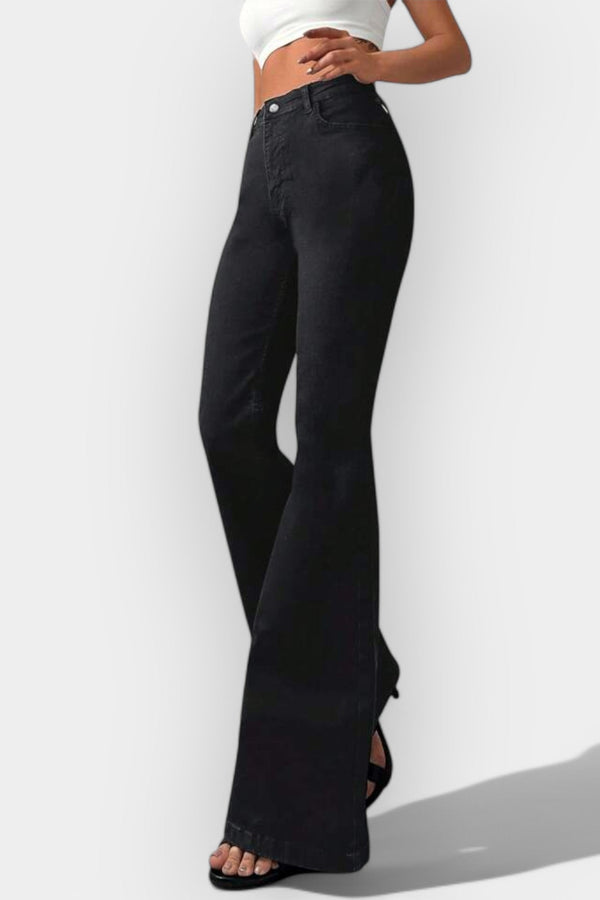 Vaqueros de tiro alto con corte de bota