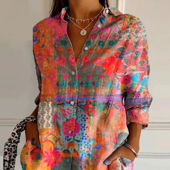 Dakota | Blusa con estampado floral vintage