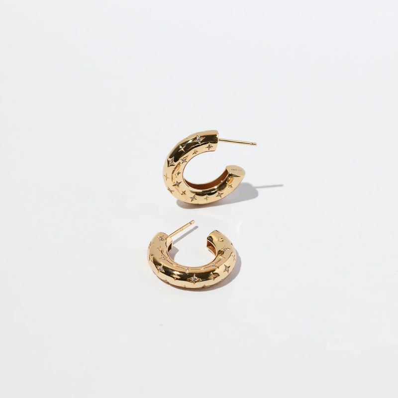 Pendientes de aro cósmicos | Oro