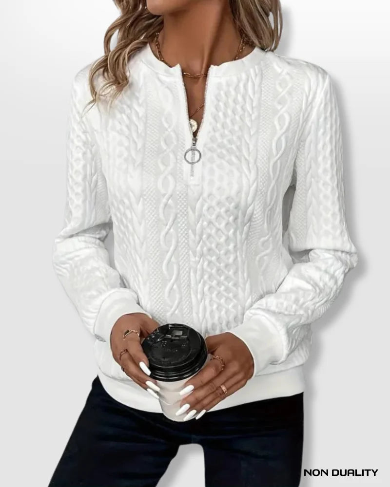 Suéter con cremallera sin dualidad