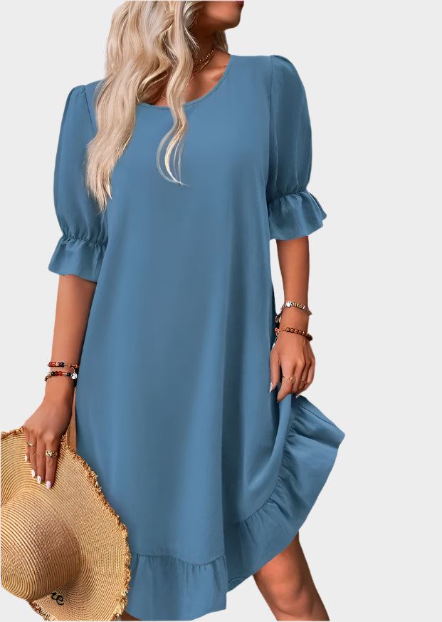 Vestido retro midi con mangas cómodas