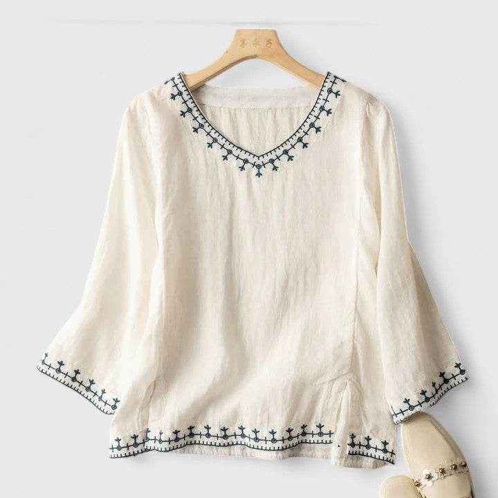 Taysia | Elegante blusa con cuello en V