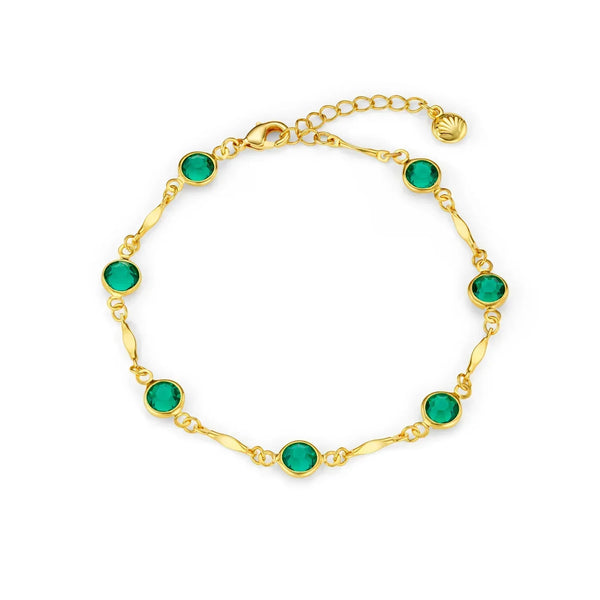 Pulsera de eslabones de esmeralda | Oro