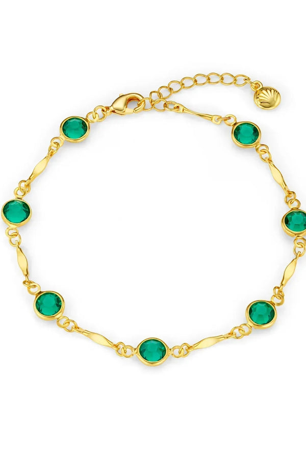 Pulsera de eslabones de esmeralda | Oro