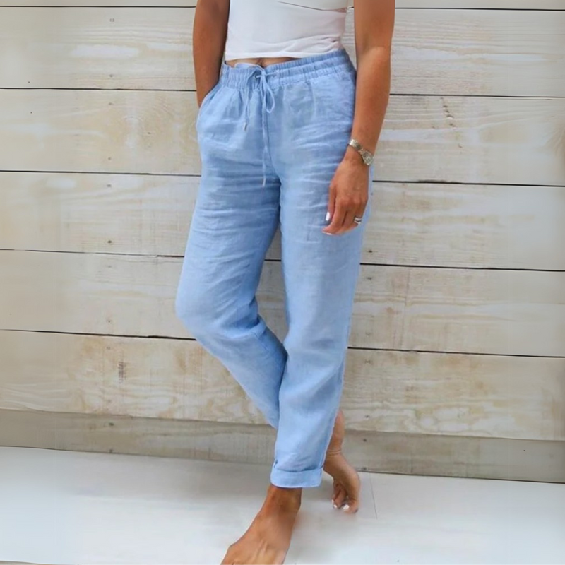 Allison | Pantalones sastre de lujo de algodón y lino