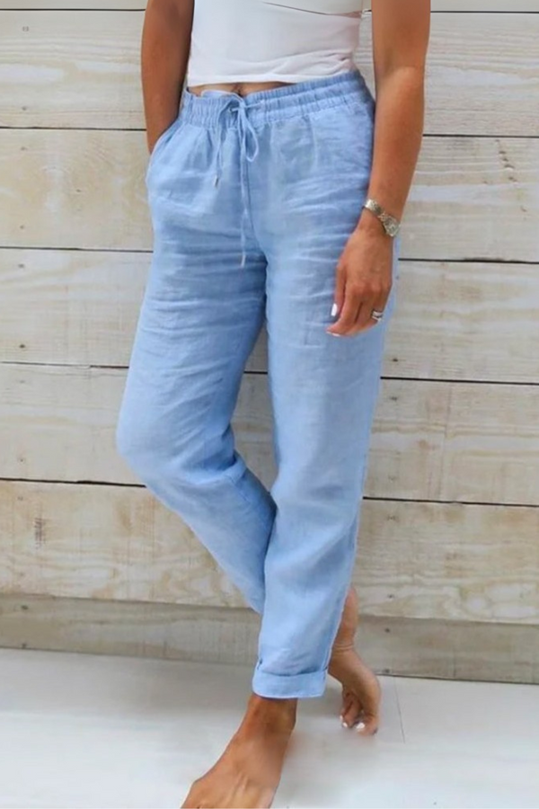 Allison | Pantalones sastre de lujo de algodón y lino