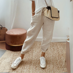 Ely | Pantalones de lino de lujo antisudor
