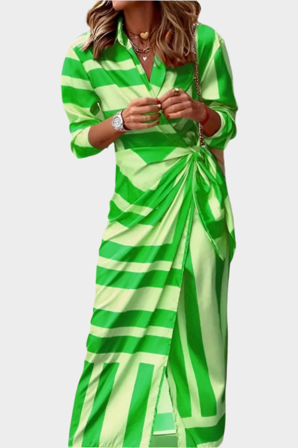 Vestido estampado con cintura ajustable