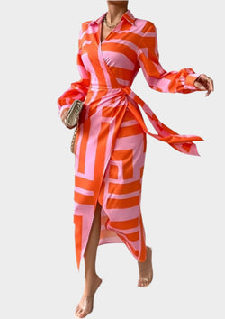 Vestido estampado con cintura ajustable