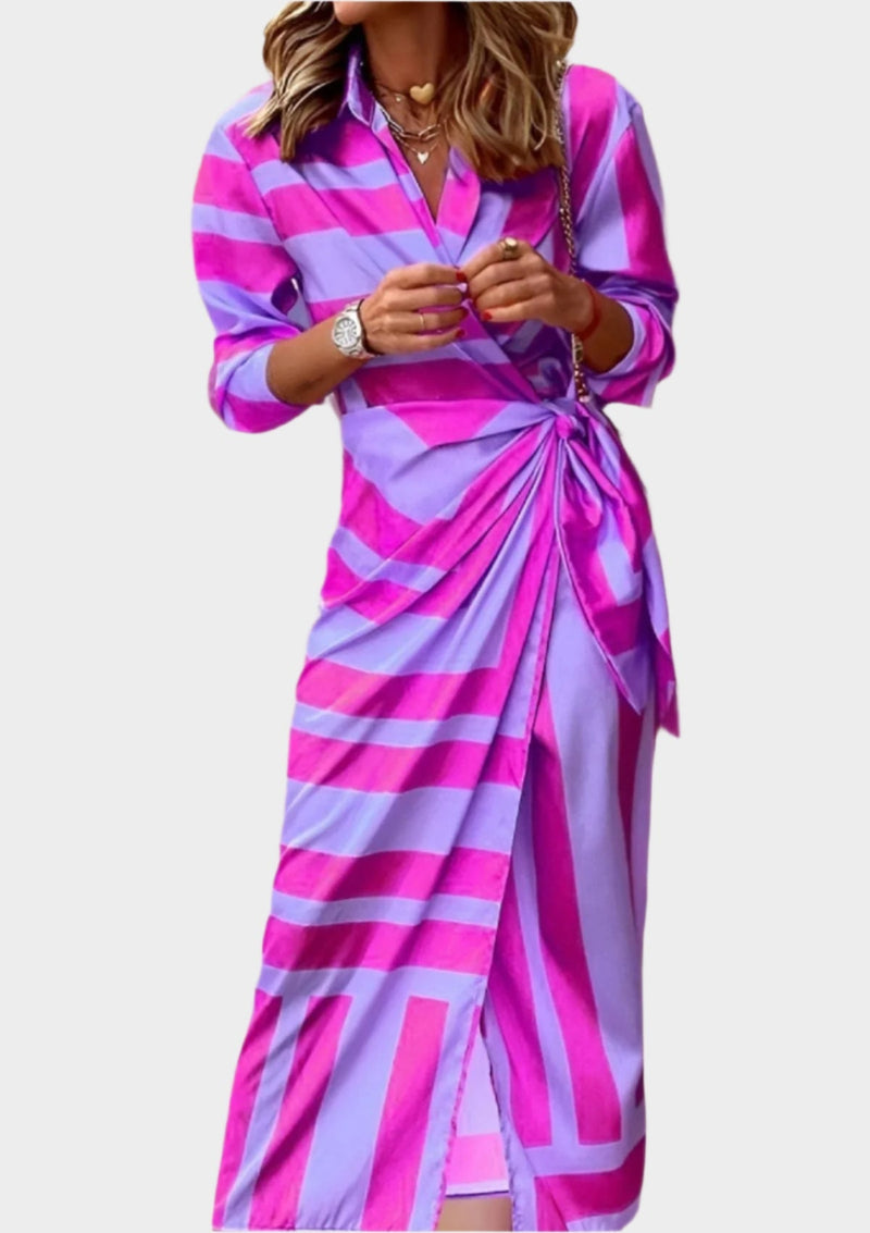 Vestido estampado con cintura ajustable