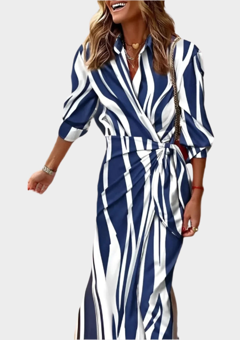 Vestido estampado con cintura ajustable