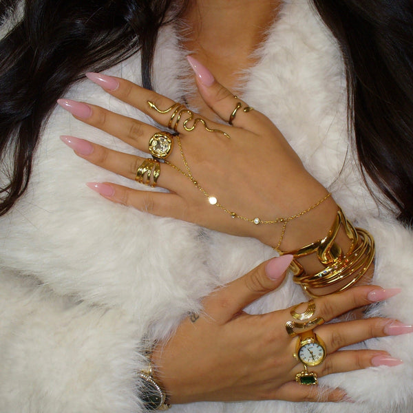 Anillo de serpiente de oro ajustable